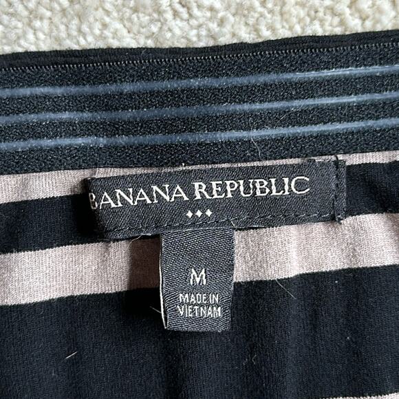 Banana Republic: Strapless Taupe and Black Striped Maxi Dress - Picture 3 of 4